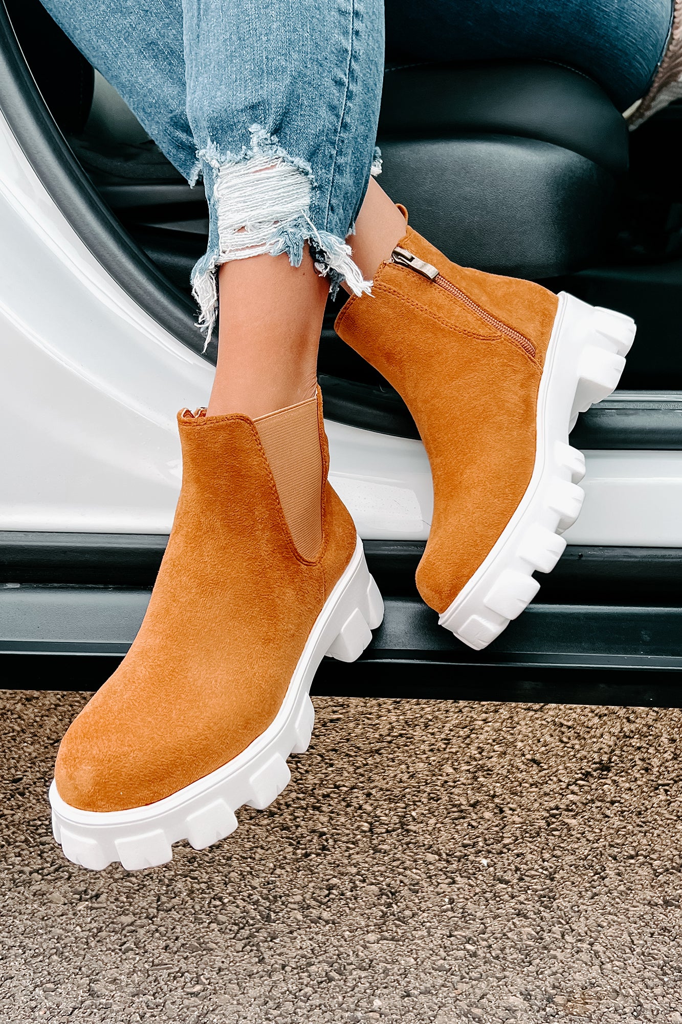 Camel hotsell booties suede