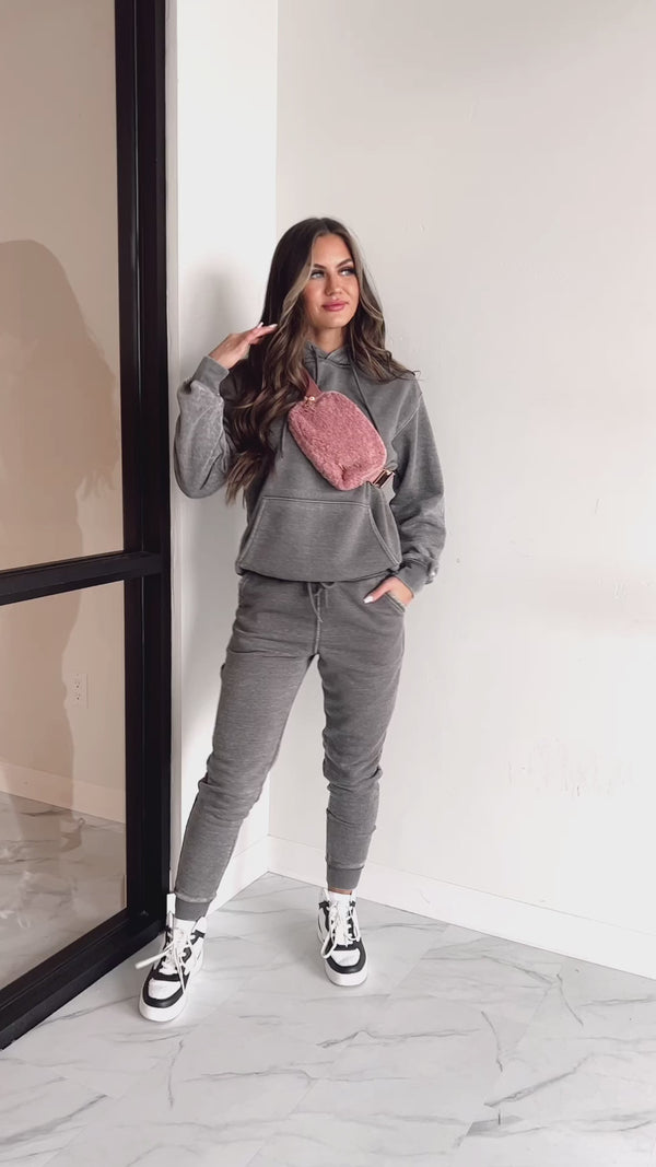 Hard Act To Follow Fleece Hoodie & Jogger Set (Heather Grey) - NanaMacs