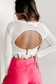 Marion Knit Long Sleeve Crop Top (White) - NanaMacs