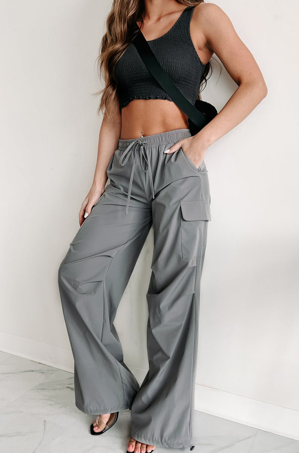 Feeling Connected Cargo Pants (Grey) - NanaMacs