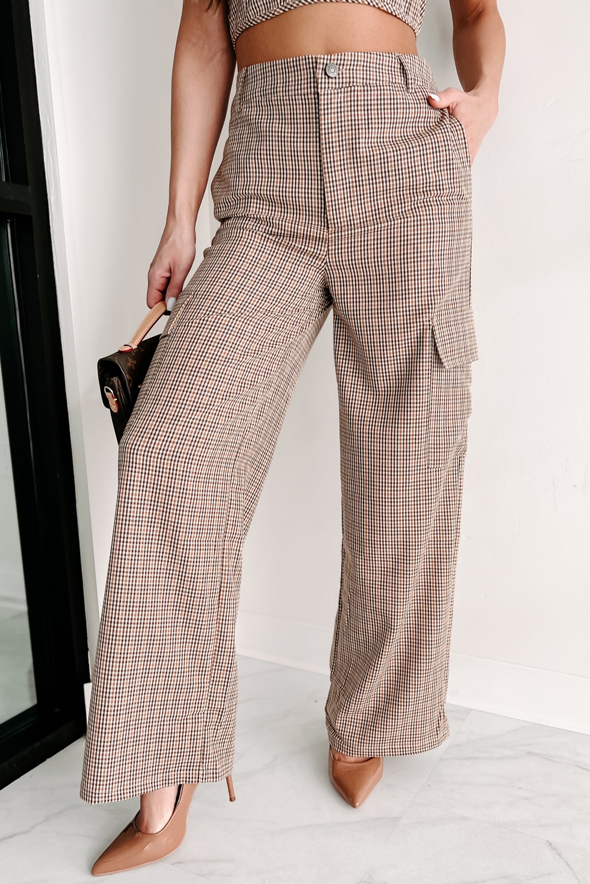 Water Under The Bridge Plaid Two-Piece Pant Set (Brown) · NanaMacs