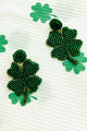 Always Lucky Beaded Four-Leaf Clover Earrings (Green) - NanaMacs