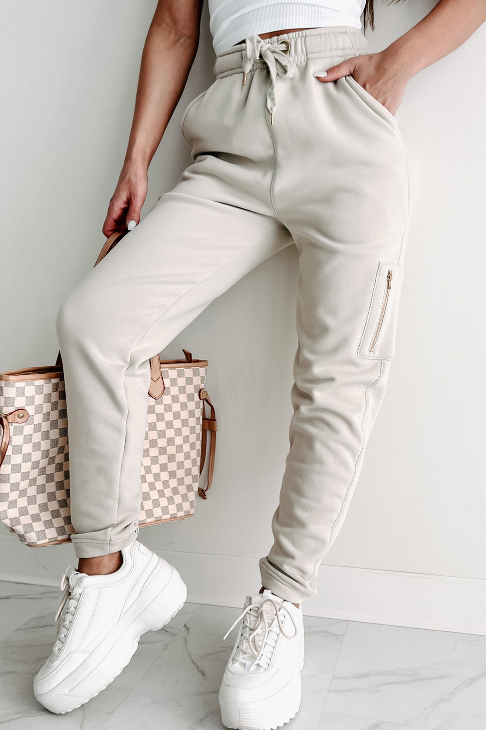 Sticking To The Routine Joggers (Taupe) - NanaMacs