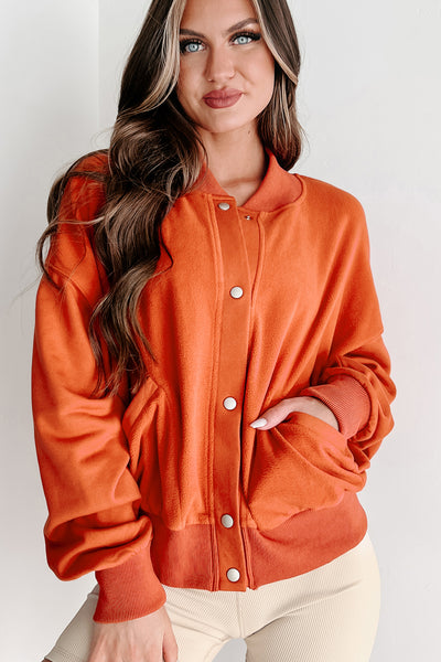 I'll Wait For You Button Snap Jacket (Terracotta) - NanaMacs
