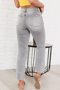 Too Good To Me High Rise Vervet Cropped Flare Jeans (Light Grey) - NanaMacs