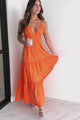 Spring Into It Open Back Maxi Dress (Orange)