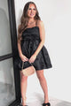 Here & Wow Organza Babydoll Dress (Black)
