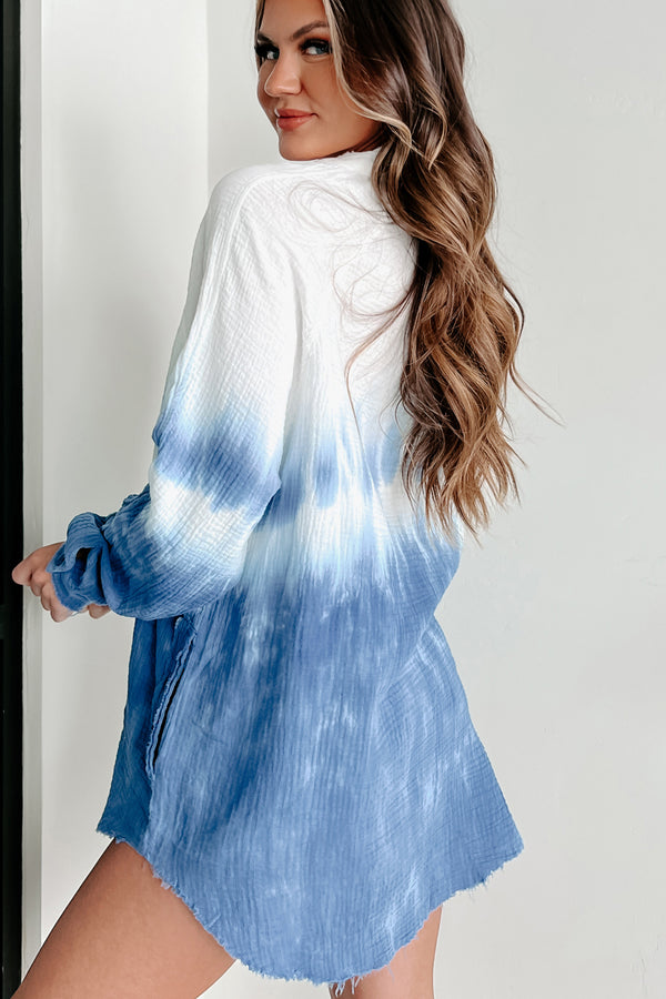 Ocean Eyes Oversized Tie-Dye Top (Blue) - NanaMacs