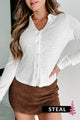 Holiday Steal- Can't Complain Collared Button-Front Top (White) - NanaMacs