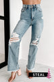 Holiday Steal- Get It Right 90's Wide Leg Distressed Jeans (Light) - NanaMacs