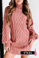 Holiday Steal- Choose Kindness Turtleneck Sweater Dress (Mauve) - NanaMacs