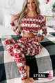 Holiday Steal- Leave It To Santa Fleece Lined Pajama Set (Red) - NanaMacs