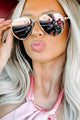 Ready To Ride Polarized Mirrored Aviator Sunglasses (Gold/Pink) - NanaMacs