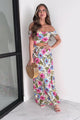 Living In The Tropics Off The Shoulder Floral Maxi Dress (Ivory/Multi)