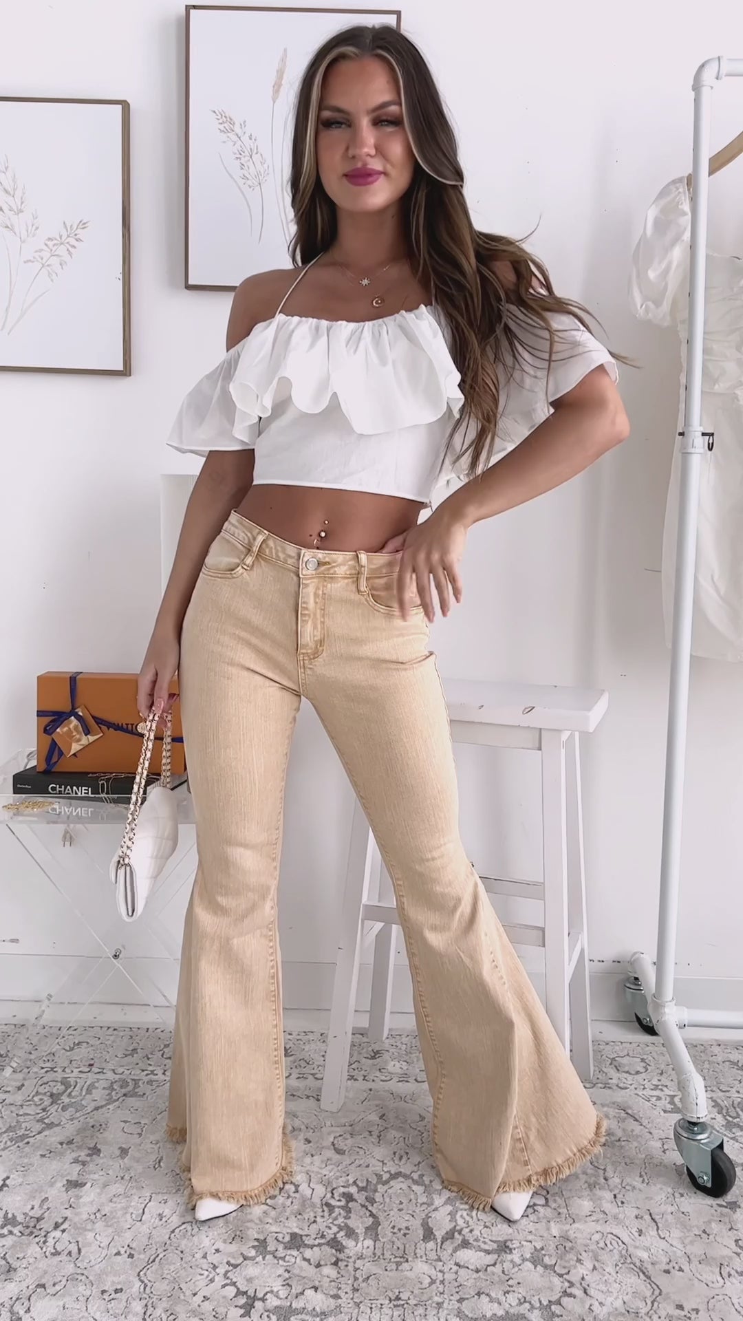 Eyes On The Prize Cold Shoulder Top (Off White)
