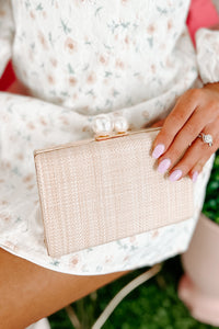 Champagne Sips Woven Crossbody/Clutch (Natural) - NanaMacs