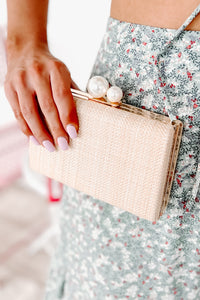 Champagne Sips Woven Crossbody/Clutch (Natural) - NanaMacs