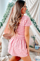 Oh So Southern Gingham Smocked Mini Dress (Rose/White) - NanaMacs