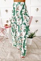 Flourishing Beauty Floral Crop Top & Skirt Set (Green/White/Yellow) - NanaMacs