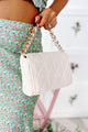 Always Chic Babe Quilted Linen Crossbody (Ivory) - NanaMacs