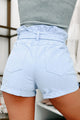 Forever Casual Paperbag Waist Shorts (Blue) - NanaMacs