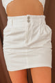 Weighing My Options High Waisted Paperbag Mini Skirt (Off White) - NanaMacs