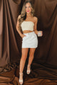Weighing My Options High Waisted Paperbag Mini Skirt (Off White) - NanaMacs