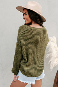 Good As Always Button-Front Chunky Knit Cardigan (Olive) - NanaMacs