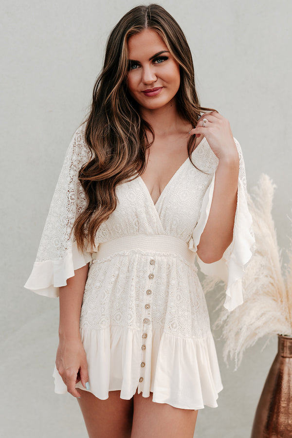 Desert Desire Crochet Lace Romper (Cream) - NanaMacs