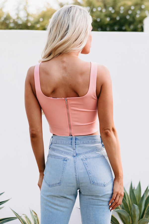 Sweet As Candy Cut-Out Crop Top (Bubble Gum Pink) - NanaMacs