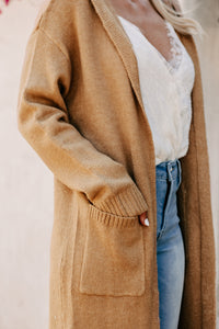 Hard To Handle Hooded Cardigan (Taupe) - NanaMacs