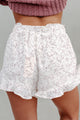 Finding Friendship Floral Ruffled Hem Shorts (Light Apricot/White) - NanaMacs