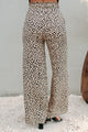Fiercely Fashionable Wide Leg Printed Paperbag Pants (Taupe) - NanaMacs