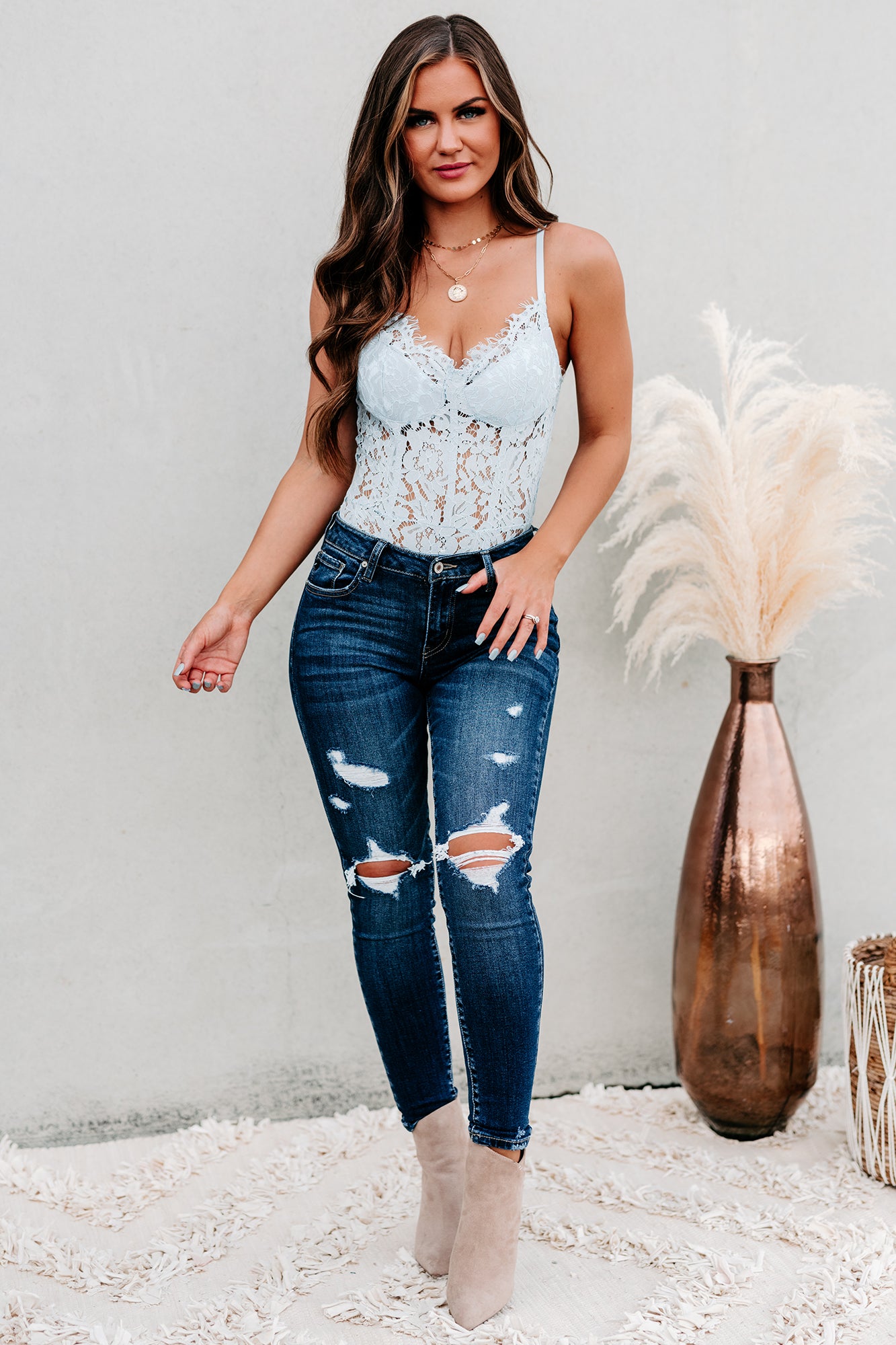 Lace bodysuit deals with jeans