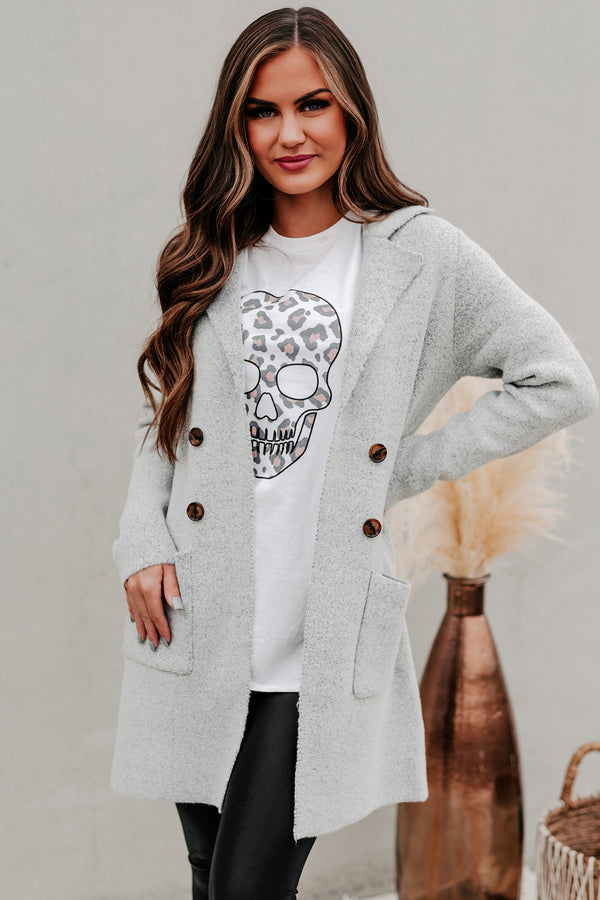 Fall Fanatic Open Front Sweater Coat (Heather Grey) - NanaMacs