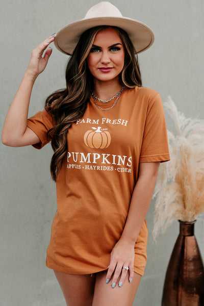 "Farm Fresh Pumpkins" Graphic T-Shirt (Meerkat) - Print On Demand - NanaMacs