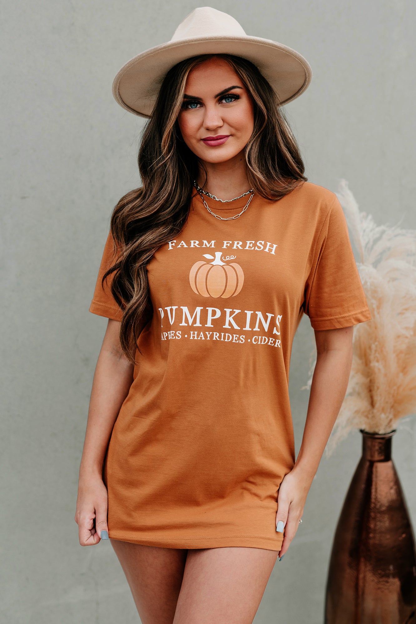 "Farm Fresh Pumpkins" Graphic T-Shirt (Meerkat) - Print On Demand - NanaMacs