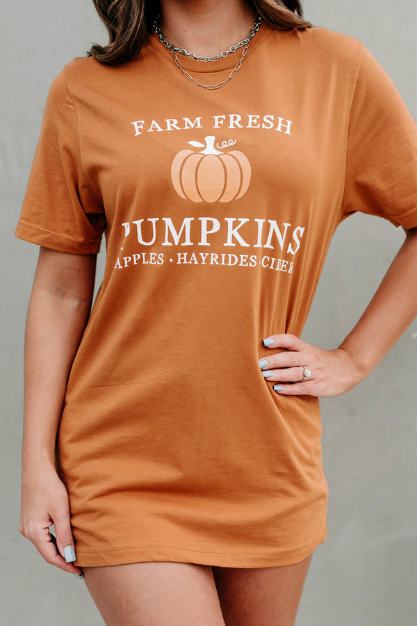 "Farm Fresh Pumpkins" Graphic T-Shirt (Meerkat) - Print On Demand - NanaMacs