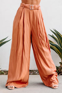 Glimmer & Shine Off The Shoulder Corset Top & Palazzo Pants Set (Cognac) - NanaMacs