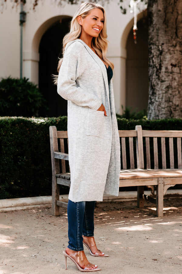 Hard To Handle Hooded Cardigan (Heather Grey) - NanaMacs