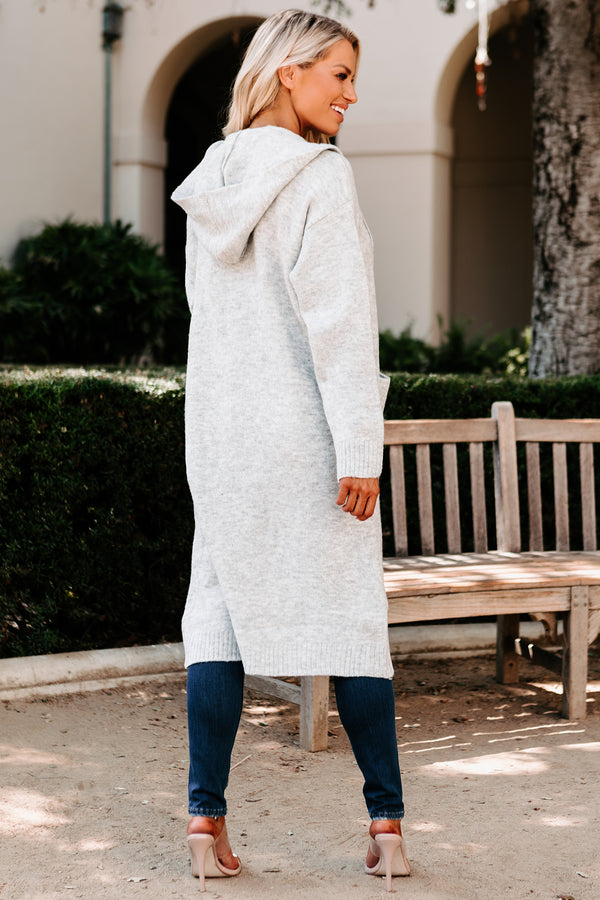 Hard To Handle Hooded Cardigan (Heather Grey) - NanaMacs