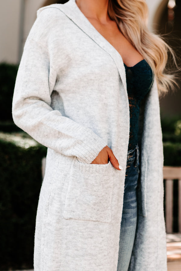 Hard To Handle Hooded Cardigan (Heather Grey) - NanaMacs