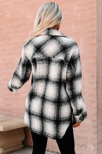 Plaid Timing Oversized Plaid Shacket (Black) - NanaMacs