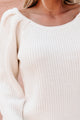On Course Chunky Knit Bubble Sleeve Sweater (Ivory) - NanaMacs