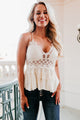 Couldn't Be Sweeter Ruffled Crochet Lace Tank Top (Cream) - NanaMacs