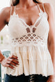 Couldn't Be Sweeter Ruffled Crochet Lace Tank Top (Cream) - NanaMacs