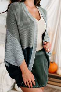 Winging It Dolman Sleeve Cardigan (Olive/Midnight) - NanaMacs