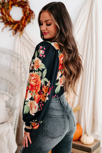 Bold Decisions Long Sleeve Floral Bodysuit (Black) - NanaMacs