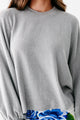 Stand Tall Ribbed Bubble Long Sleeve Top (Grey) - NanaMacs