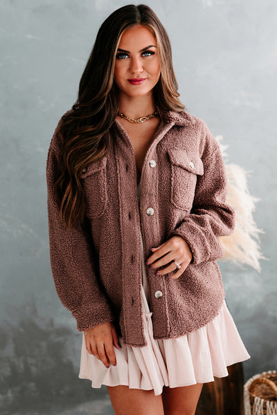 McKae Button Front Teddy Jacket (Mulberry Purple) - NanaMacs